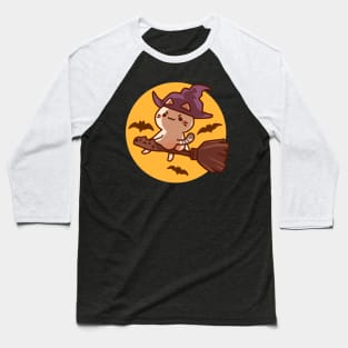 Halloween Booty Witch Cat Baseball T-Shirt